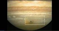 Hubble Space Telescope Composite Image with Fragment A Impact Site Overlay
  Click to run Spinning Jupiter Post-Impacts Composite Video (3.6 MB)