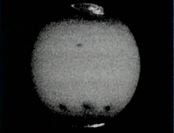 Hubble Space Telescope Image of Impacts A, C and E (Far Ultraviolet)
(click to go to NASA description and enlargement)