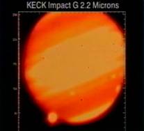 Keck Image of Comet Shoemaker-Levy 9 Fragment G Fireball 
(click to go to NASA description and enlargement)